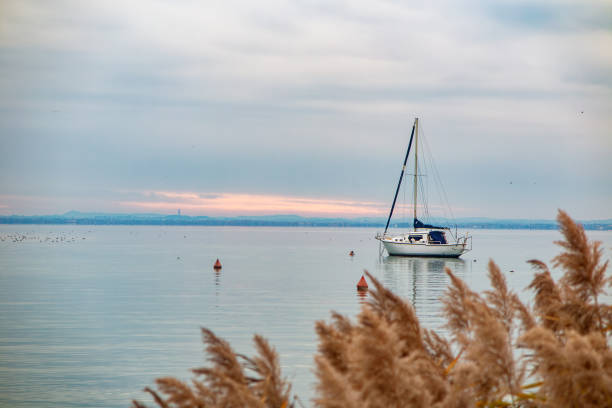 istock Sailboat moored on Lake Garda 2186936186