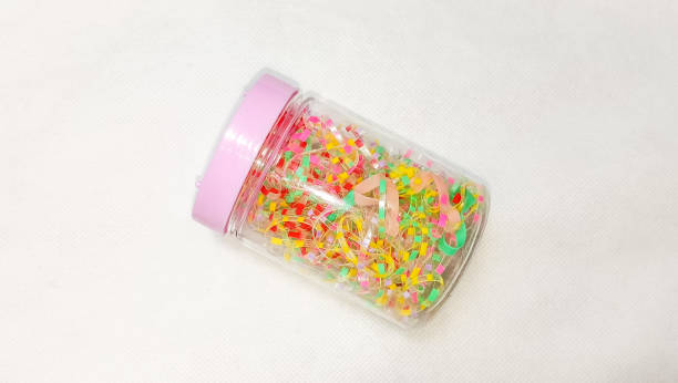 istock Hair elastic in plastic bottle container, isolated white background 2186940144