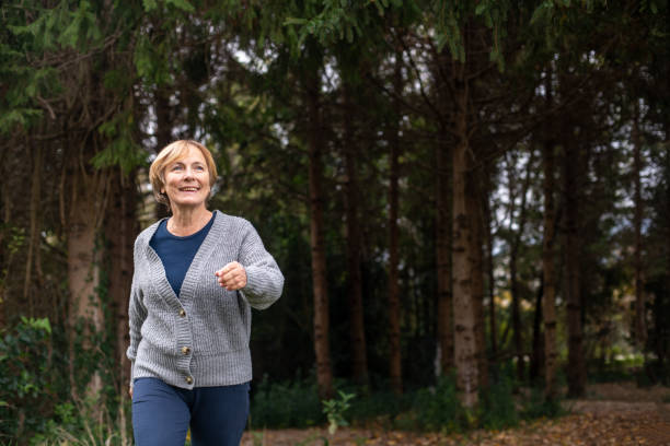 Senior woman jogging outdoor