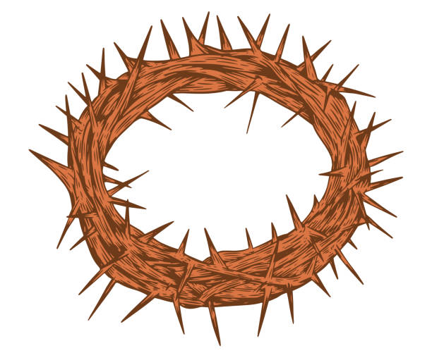 istock Crown of thorns Jesus Christ. Religious sacred wreath isolated on white background. Vector illustration. 2186941492