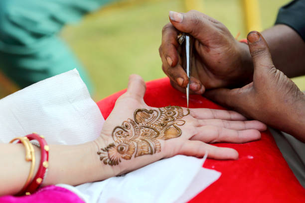 istock An artist applying intricate henna. 2186942628