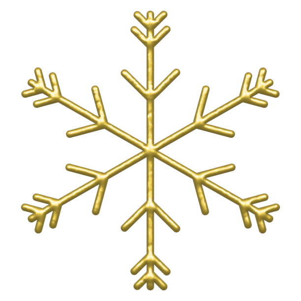istock 3D rendering of gold snowflakes on white isolation background 2186946177