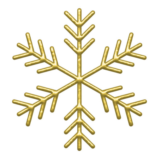 istock 3D rendering of gold snowflakes on white isolation background 2186946227