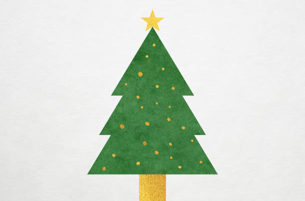 istock Christmas tree isolated on white Japanese paper texture background 2186946638