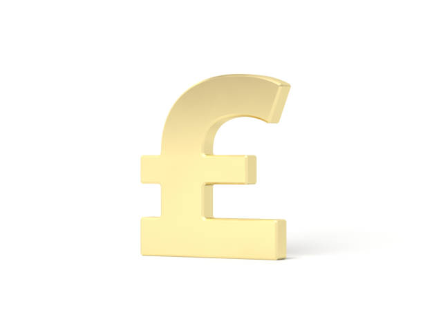 istock Golden pound sign isolated on white background. Modern. Currency. 2186949526