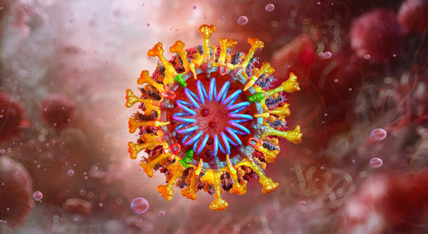 istock The virus 3D cross-section. Internal structure of a influenza virus; 2186951288