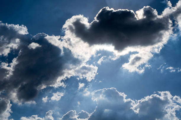 clouds and blue sunny sky,  white clouds over blue sky, Aerial view,  nature blue sky white cleat weather.