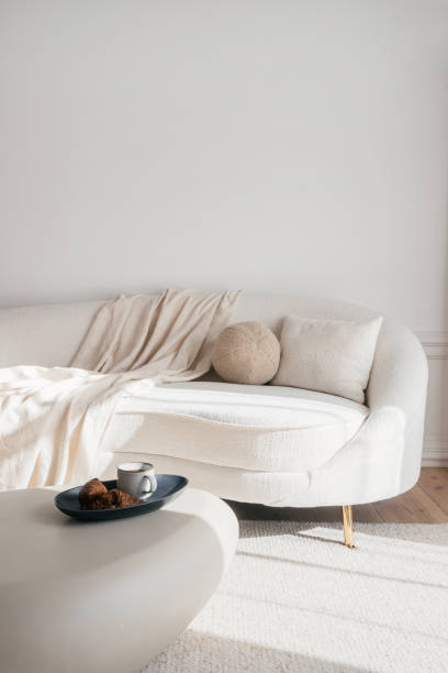 istock Cozy modern living room with soft textures and calming colors 2186953093