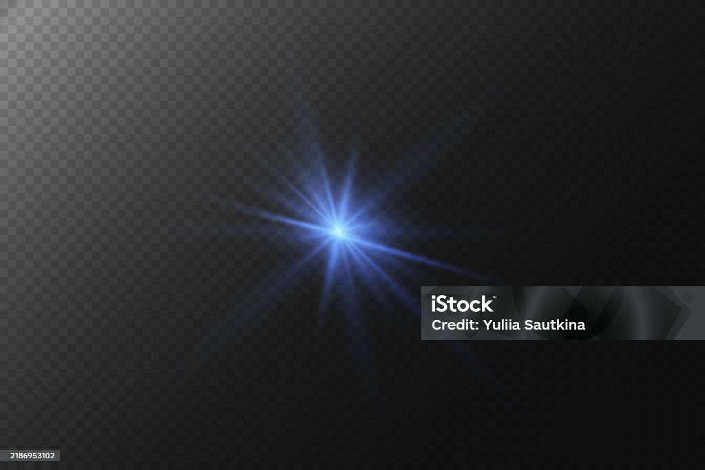 Flare Rays Effect Light Flare With The Effect Of Light And Rays On A Transparent ...