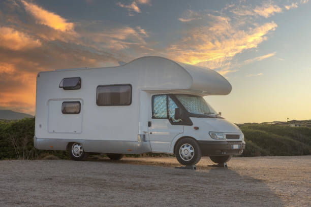istock Camper Van at Sunset on Scenic Landscape 2186954093