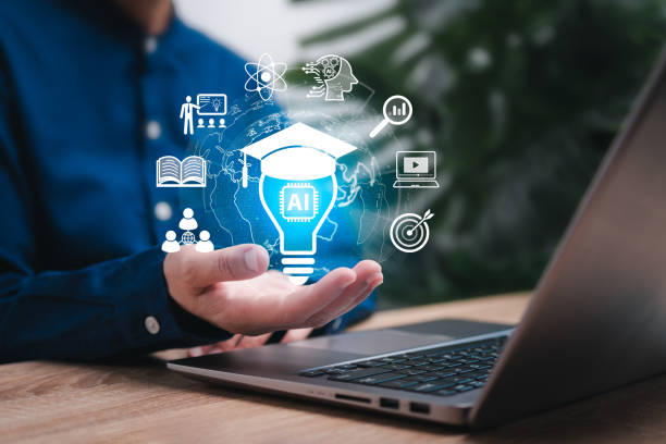 istock Creativity ideas, AI Artificial Intelligence, Education technology concept, Businesswomen Show AI light bulb icon, Training to develop new skills and knowledge. AI-enhanced learning, Generate Business 2186956308