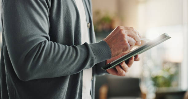 istock Hands, tablet and businessman for software, web design and digital transformation in company. Male person, technology and office for online navigation, layout and user experience for branding project 2186957451