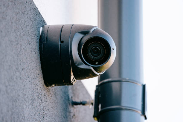 istock surveillance camera on the building facade 2186961309