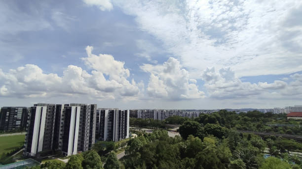 greenery, trees, and buildings in the mix