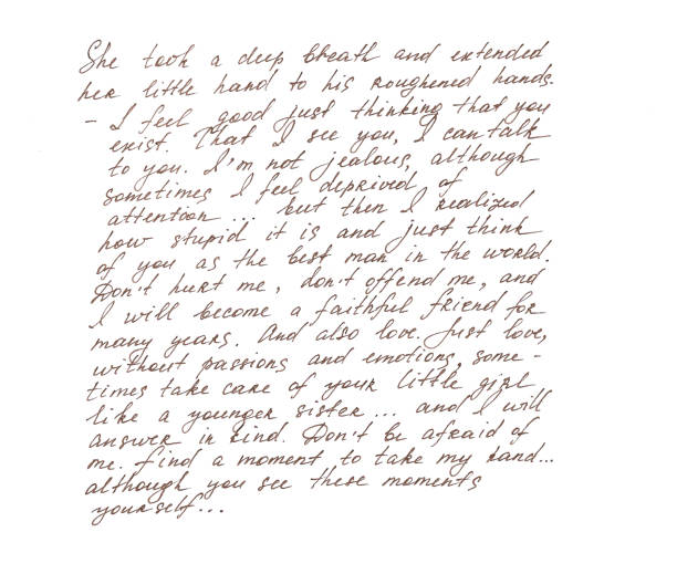 istock Handwritten text. Vintage hand written letter isolated on white background 2186970046