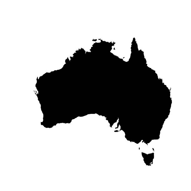 istock Map of Australian, sign silhouette. World Map Globe. Vector Illustration isolated on white background. African continent 2186970764