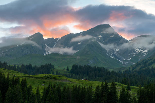 istock Afterglow above Schwarzhorn mountain, Switzerland 2186977821
