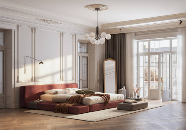 istock Modern French-Inspired Bedroom Design - Digitally Generated 2186979538