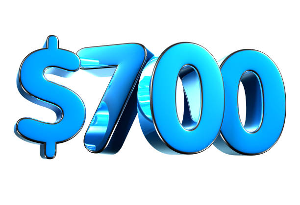 istock 700 dollers blue 3d illustration. 2186980727