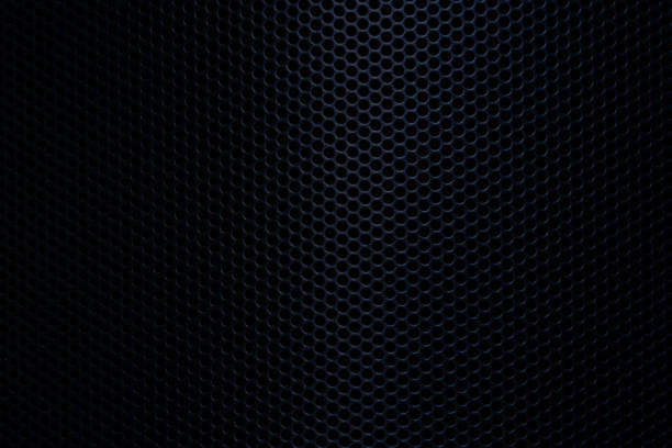 istock Black technology background macro,Speaker grille texture,Close-up of black background texture,macro black background texture,Seamless pattern of texture silver or stainless steel hexagon for background. Abstract, 2186981746