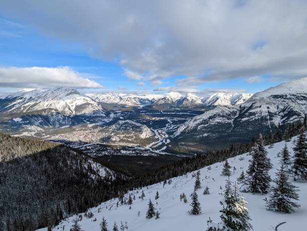 istock Peaceful winter landscaped with snow-capped mountains and a tranquil valley 2186983532