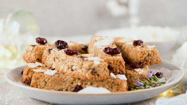 istock Cereal bars with almonds, coconut and cranberries 2187000238