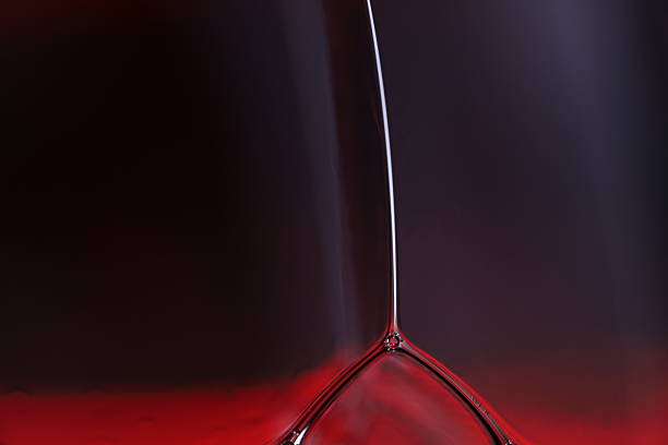 Diagonal shot of a black tea glass - Black Background