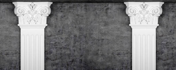 istock top of an antique column ere concrete wall. 3d rendering 2187007092