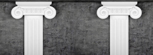 istock top of an antique column ere concrete wall. 3d rendering 2187007094