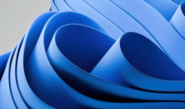 istock Flowing Blue Shapes with Smooth Gradients and Dynamic Curves 2187010051
