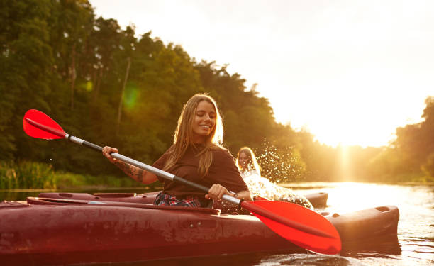 istock Embark on an exciting Sunset Kayaking Adventure on the Serene and tranquil River 2187017995
