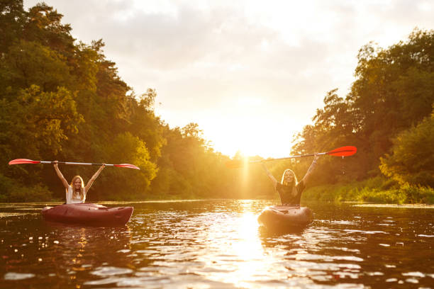 istock Embark on an exciting Sunset Kayaking Adventure on the Serene and tranquil River 2187018014