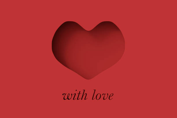 istock Paper Cut Out Happy Valentines Day Illustration with heart shape frame. 3d render 2187019758