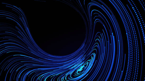 istock Machine learning. Curved Data Lines With Shallow Depth Of Field - Abstract circle digital background 2187019815
