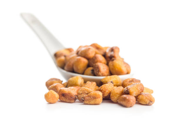 istock Roasted salted corn snack isolated on white background. 2187021112
