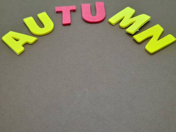 istock Autumn subtitle or text with gray background. 2187026273