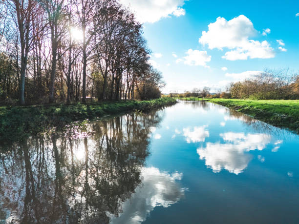 A flooded River Nene at Northampton, UK