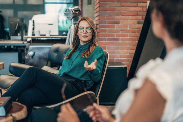 istock Business women in friendly conversation 2187030837
