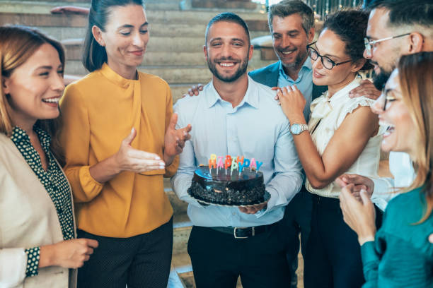 istock Birthday party at the office 2187030848