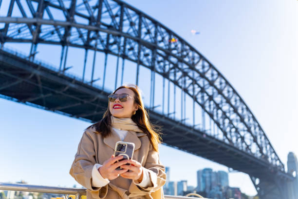 istock Asian woman using mobile phone in the city 2187032409