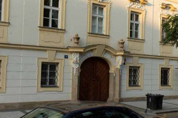 istock Beautiful facade with a stunning arched doorway and elegant windows 2187033928