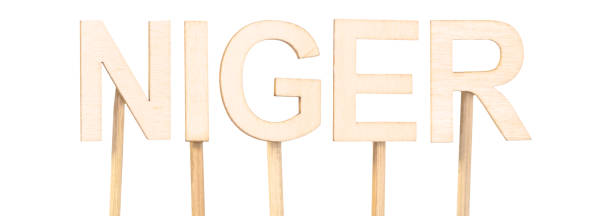istock Wooden letters held by sticks forming the word NIGER. 2187033953