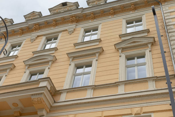 istock Historic Building Facade with Symmetrical Windows and Architectural Details 2187035438