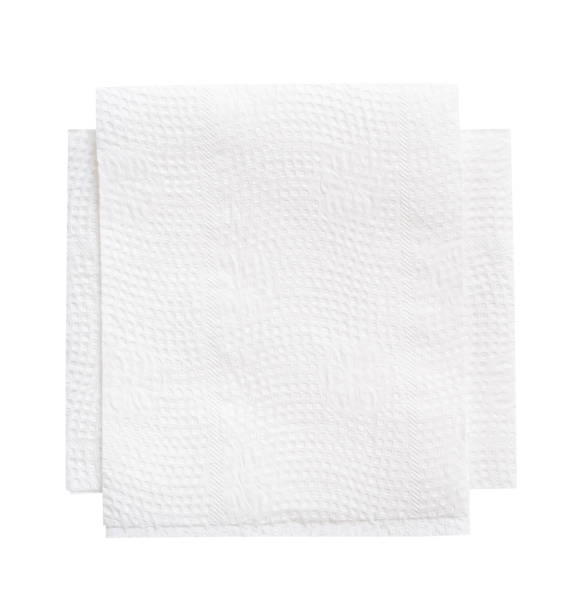 istock Top view of two folded white tissue paper in stack isolated on white background with clipping path 2187044731
