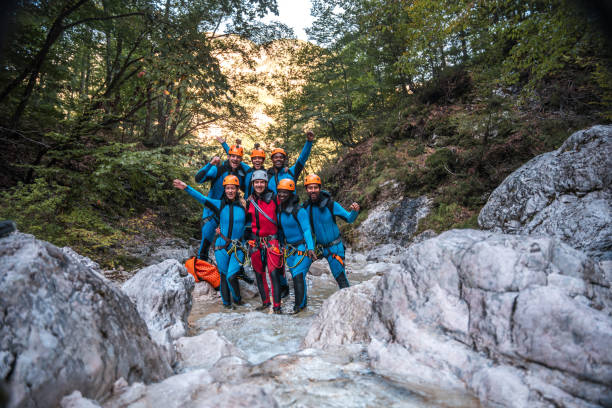 istock Diverse Canyoning Team Ready for Adventure 2187047268