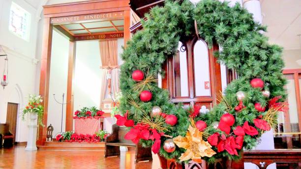 istock Christmas celebration and decoration in a church 2187049213