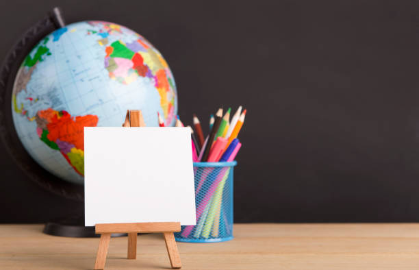 Easel with white copy space for drawing sale text