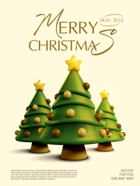 Free Stock Photo of A Merry Christmas Card With Three Green Trees ...