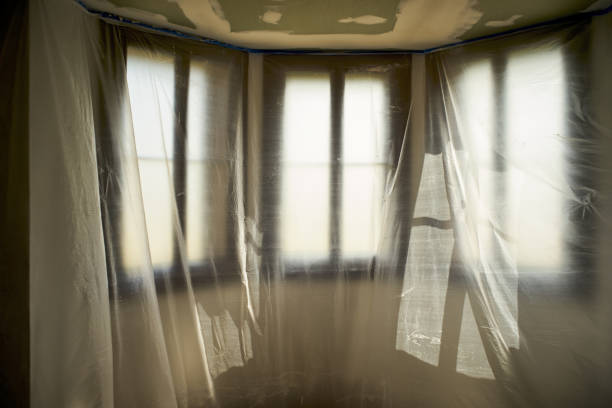 istock The room is being renovated, covered with plastic sheeting. 2187066367