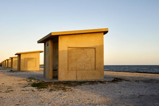 istock Distinctive architectural structures on the sandy shore of the G 2187066401